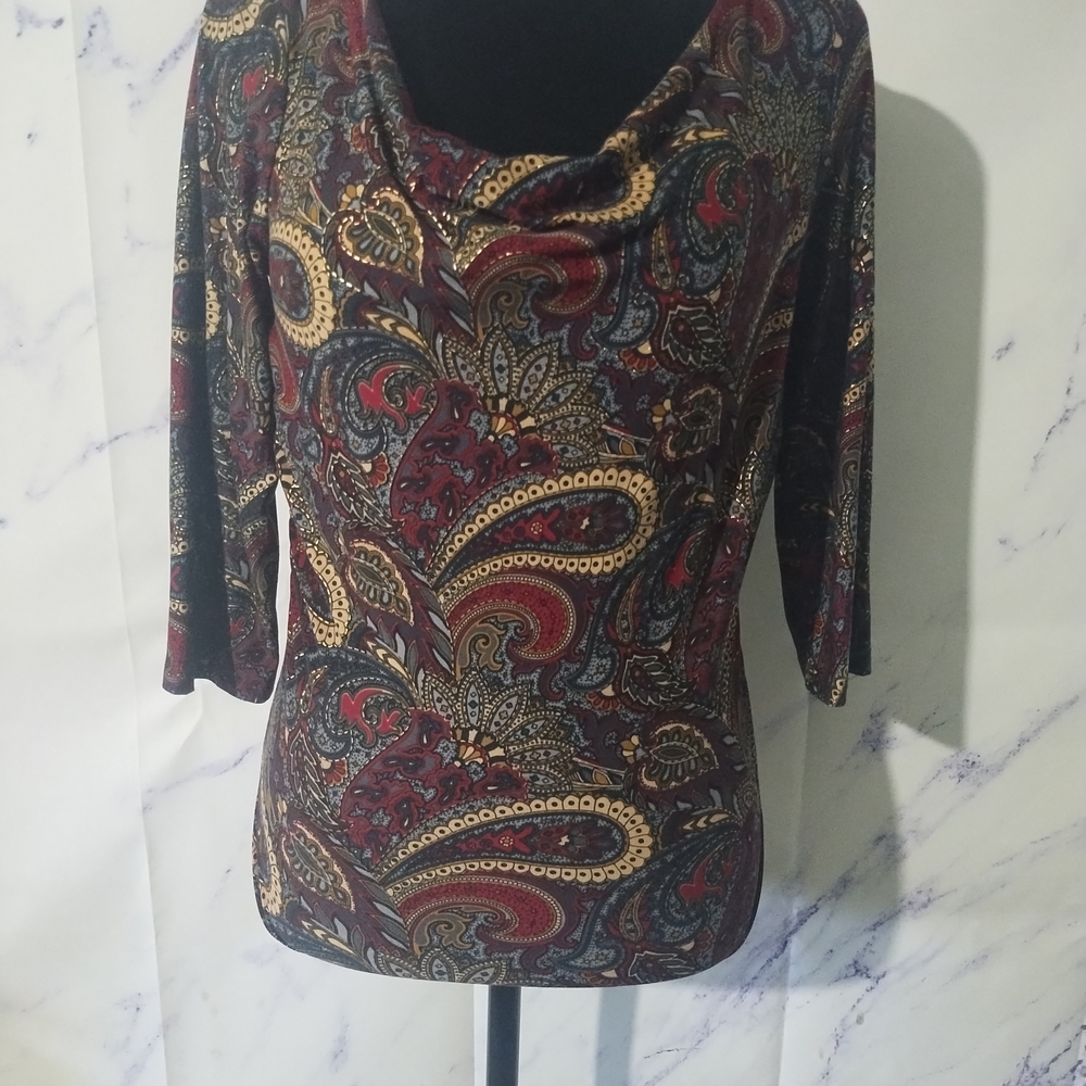 A. Byer Multicolor Paisley Women's Blouse